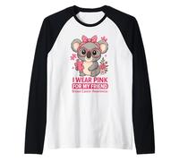 Baby Koala Indosso Rosa per Il Mio Amico Sensibilizzazione del Cancro al Seno Maglia con Maniche Raglan