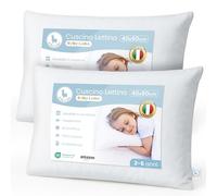 Baby Lama (2 Cuscini) Cuscino Bambino 2 Anni - 6 Anni. Cuscino Lettino Bambino Basso per Dormire 40x60. Cotone 100% Oeko-Tex - Ipoallergenico, Lavabile, Antisoffoco. Made in Italy (2)