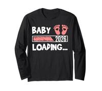 Baby Loading 2026 Design for Funny Pregnancy Announcement Maglia a Manica