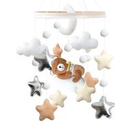 Baby Mobile - Campana da letto per lettino da neonato con orsacchiotto, stella, luna e nuvola, decorazione rilassante per la cameretta dei bambini