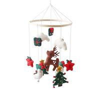 Baby Mobile - Campanello a vento per neonati, con albero di Natale 3D, motivo: alce e lettino, decorazione per la cameretta dei bambini, regalo per bambini e ragazze