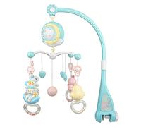 Baby Mobile Culla Musicale con Proiezione Di Stelle & Funzione Cronometraggio, Mobile Musical Culla Bambino con Telecomando, Giocattoli per Bambini (Blu)