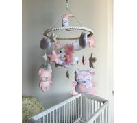 Baby mobile Montessori Giostrina lettino per neonato Carillon giostrina musicale in feltro, idea regalo neonato baby shower (Animali della foresta)