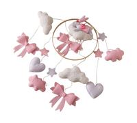 Baby Mobile per lettino da accostamento | rosa fiocco coniglietto decorazione mobile | giocattolo rotante per ragazze e giocattoli calmanti bohemiani per la cameretta dei bambini e il soggiorno