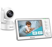 Baby Monitor, 4,3 ''Sreen con batteria da 29 ore, Baby Monitor Video Pan-Tilt-Zoom con una fotocamera e audio, visione notturna infrarossa, ECO, conversazione a 2 vie, 8 Lullabies, senza WiFi