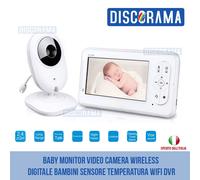 BABY MONITOR VIDEO CAMERA WIRELESS DIGITALE BAMBINI SENSORE TEMPERATURA WIFI DVR