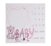 Baby Monthly Milestone Coperta Neonato Ragazza Ragazzo Unisex Orso Modello Animale Coperta Mensile in Pile Regali per la Doccia per le Nuove Mamme Pista Crescita Età
