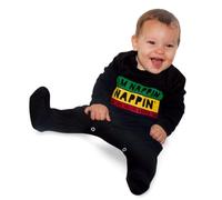 Baby Moo's Tutina per bambini Reggae/Cool Rasta Bob Marley Inspired Baby Outfit I'M NAPPIN', NAPPIN, Divertente Tutina per neonati Ragazzi o Ragazze Idea Regalo, Nero , 6-12 Mesi