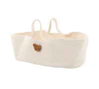 Baby Moses Basket Lettino Portatile Per Bambini Cesto Moses Portatile in Corda di Cotone Lettino Per Neonati Navicella Biancheria da Letto Per Bambini(Bianco)