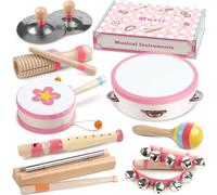 Baby Musical Instruments - Montessori Musical Toys for Toddlers 1-3, Wooden Percussion Instruments Set, Kids Preschool Educational Music Learning Toys, Christmas Birthday Gifts for Boys Girls 18m+