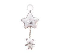 Baby Musical Toy, Bunny Rattle Toy, Sensory Stroller Plush, Lullaby Yarn Knitting, Soothing Companion, Ideal for Travel Crib Play, 11.81x6.69 Inches, White Color, 1 Piece