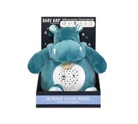 Baby NAT BN6093 - Luce notturna musicale per bambini, per dormire, ippopotamo, Bazile, 10 melodie, 5 suoni bianchi, 7 colori, aiuto per il sonno del bambino, batterie non incluse