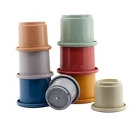 BABY-NOVA Tazze impilabili - Giocattoli educativi per Neonati e Bambini Piccoli - da 3+ Mesi - Set da 8 Pezzi - Sviluppo delle capacità motorie - Adatto per Vasca da Bagno e sabbiera - Senza BPA