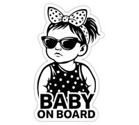 Baby on Board - Adesivo in vinile per auto, 15 x 9,5 cm, resistente alle intemperie e ai raggi UV, autoadesivo, laminato per una maggiore protezione