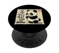 Baby Panda Bambù Arte Asiatica Orso Carino Animale Bambini PopSockets PopGrip Adesivo