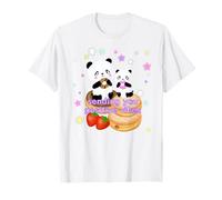 Baby Panda Donuts Lovers Rosa Stelle Blu, Vibrazioni Positive Maglietta