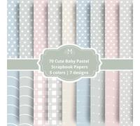 Baby Pastel Scrapbook Paper Book - Double-Sided Decorative Sheets for Scrapbooking, Junk Journaling, Origami, Collage & Cardmaking | Soft Scrapbook Paper Pad for Creative Crafts