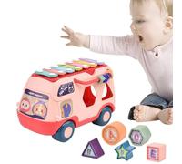 Baby Percussion Toy Bus Musical,Pianoforte di Colpi di Giocattoli interattivi con Musica/Luce | Veicolo di storia prescolare, Macchina di storia di puzzle di educazione precoce per l'età