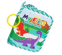 Baby Photo Album - Soft Dinosaur Crinkle Picture Book | Il mio primo libro fotografico di famiglia in tessuto morbido | Tenere un album fotografico 4x6inch con specchio sicuro