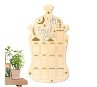 Baby Photo Board - Frame di foto di crescita del bambino | Fiatura di legno | Keepsake per il primo compleanno, il giorno 'adozione, le famiglie affidatarie, i ricordi di viaggio