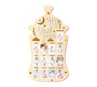 Baby Photo Board - Immagine di crescita del bambino in legno per il primo compleanno, il giorno 'adozione, le famiglie affidatarie, i ricordi di viaggio e la celebrazione speciale