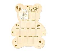 Baby Photo Board - Wooden Toddler Growth Picture Frame | Cute Photo Display Board For First Birthday, Adoption Day, Foster Families | Travel Memory Preservation Keepsake