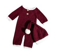 Baby Photography Natale Festival Costume Cappello e Pagliaccetto Set per Neonato Photoshooting Neonato Tema Party Abbigliamento Set