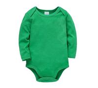 Baby Plain Cotton Short Sleeve Children's Clothes Boys And Girls Solid Color Clothes Baby pagliaccetto neonato, verde, 0-3 Monate