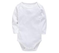 Baby Plain Cotton Short Sleeve Children's Clothes Boys And Girls Solid Color Clothes Baby pagliaccetto neonato, bianco, 9-12 Monate