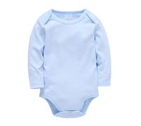 Baby Plain Cotton Short Sleeve Children's Clothes Boys And Girls Solid Color Clothes Baby pagliaccetto neonato, Azzurro, 9-12 Monate