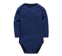 Baby Plain Cotton Short Sleeve Children's Clothes Boys And Girls Solid Color Clothes Baby pagliaccetto neonato, Blu, 12-18 Monate