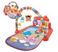 Baby Play Mat, 76x56cm Cartoon Animals Pattern Baby Gym Playmat con pendenti a sonagli e giocattolo di apprendimento musicale per pianoforte per neonati 0+ mesi (stile 3)