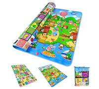 Baby Play tappetini per il pavimento 120x180x0.5 cm bambini che strisciano educativo playmat a 2 forme di alfabeto a 2 lati che apprendono i tappeti per la sala giochi per bambini piccoli.