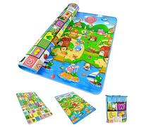 Baby Play tappetini per il pavimento 120x180x0.5 cm bambini che strisciano educativo playmat a 2 forme di alfabeto a 2 lati che apprendono i tappeti per la sala giochi per bambini piccoli.