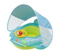 Baby Pool Float - Sun Protection Float | Baby Swim Tube with Canopy, Safety Sun Protection Inflatable Cartoon PVC Padded Bath Seat Steering Wheel Toy for 1-4 Years Old Girl Beach River Lake Boat