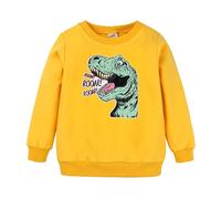 Baby Pullover 56 Giovani Ragazzi Ragazzi Ragazze Bambini Unisex Cartoon Animali Dinosauri Stampato Felpa Felpa Felpa con Cappuccio Per Ragazze Ragazzi Con Fori Ragazzi, giallo., 1-2 Anni