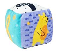 Baby Rattle Ball, Toddler Soft Fabric Hand Grasping Ball, 10.5x10.5cm Adorable Colorful Tag Sensory Balls, Plush Baby Developmental Toy, Easy Grip Infant Teething