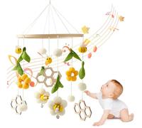 Baby Rattle, grazioso peluche foglie di giocattoli sospesi per bambini, bordo del con campane decorazioni di eco-compatibili per mobili neonati e morbidi per ragazzi e ragazze.