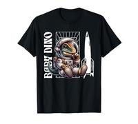 Baby Roar Astronaut Dinosaur Dino Space Cosmic Galactic Art Maglietta