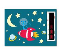 Baby Rocket, Cat, Moon & Stars - Termometro di sicurezza per la camera dei bambini