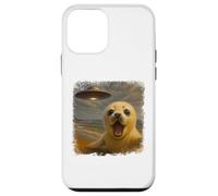 Baby Seal in difficoltà UFO Selfie Invasion Alien Humor Custodia per iPhone 12 mini