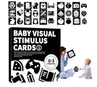 Baby Sensory Flashcard, 15x15x2cm Black and White Visual Stimulation Cards, Preschool Learning, High-Contrast Educational Toy, Brain Development for Boys Girls, Toddler