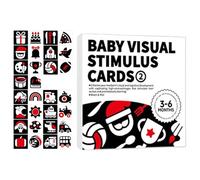 Baby Sensory Flashcard, 15x15x2cm Black and White Visual Stimulation Cards, Preschool Learning, High-Contrast Educational Toy, Brain Development for Boys Girls, Toddler