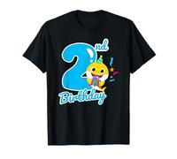 Baby Shark 2° Compleanno Blu 2 anni Maglietta