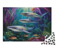 Baby Shark, Barriera corallina-Stile puntinismo 1000pcs (75x50cm) - Puzzle Per Adulti GioGattotolo Fai-da-te