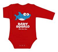 Baby Shark Doo Doo Doo Baby squalo Canzone Bimbi Body Neonato Manica Lunga 6-12 Mesi Rosso