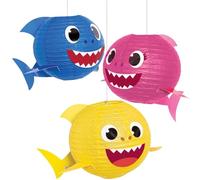 Baby Shark - Lanterne di carta per feste, 29,8 cm, colore assortito, confezione da 3