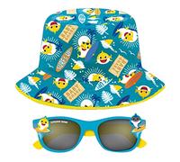 Baby Shark Occhiali da sole e cappello alla pescatora per bambini, set estivo 100% protezione UV, Blu