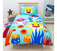 Baby Shark Set Copripiumino Singolo 2-in-1 Design Bambini Letto Arcobaleno