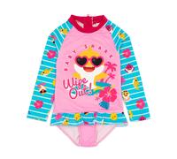 Baby Shark Wipe Out Costume da Bagno Intero Manica Lunga Ragazze
